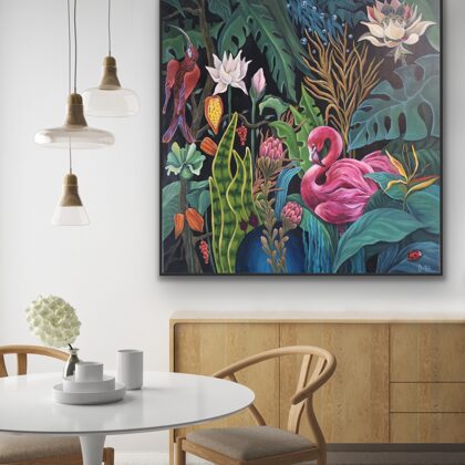 “Loony jungle”, 100x100 cm, acrylic