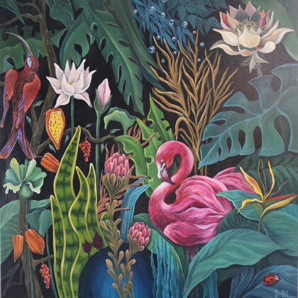 “Loony jungle”, 100x100 cm, acrylic