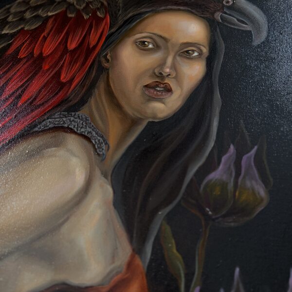 “Dracula parrot”. Oil on canvas.