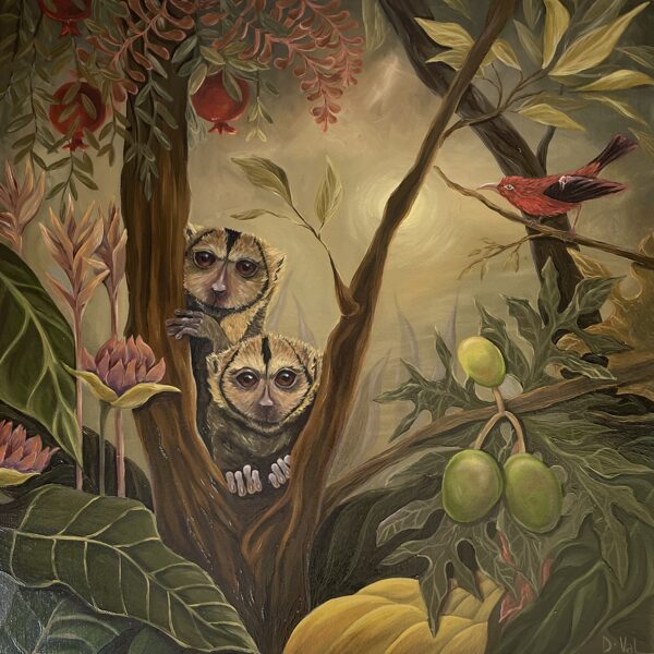 “Owl Monkey”. 80x80 cm, oil, canvas.