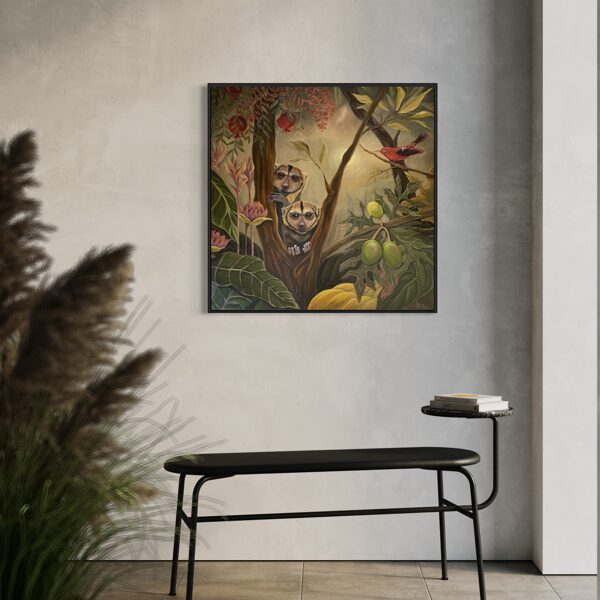 “Owl Monkey”. 80x80 cm, oil, canvas.