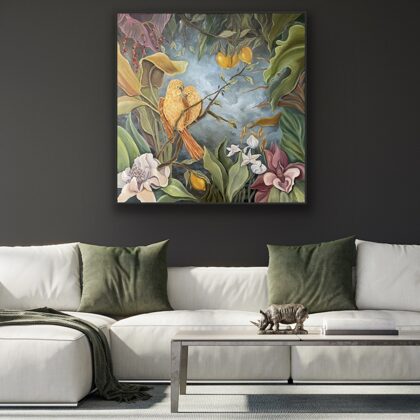 “Yellow heart”. 80x80 cm, aliejus, drobė. 