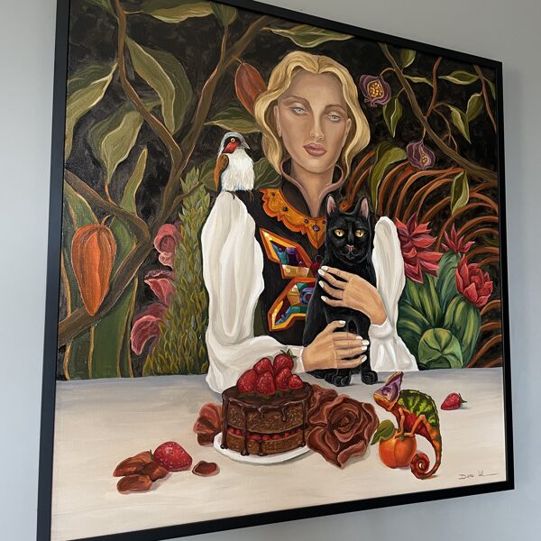 “Sweet breakfast “ . 80x80 cm. Oil on canvas