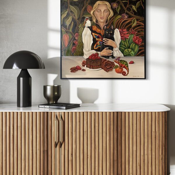 “Sweet breakfast “ . 80x80 cm. Oil on canvas