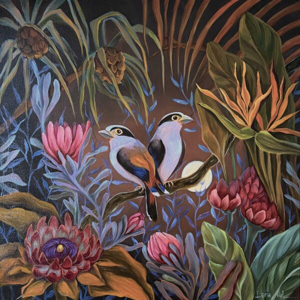 “Two in the silence”. 60x60 cm. Oil on canvas .