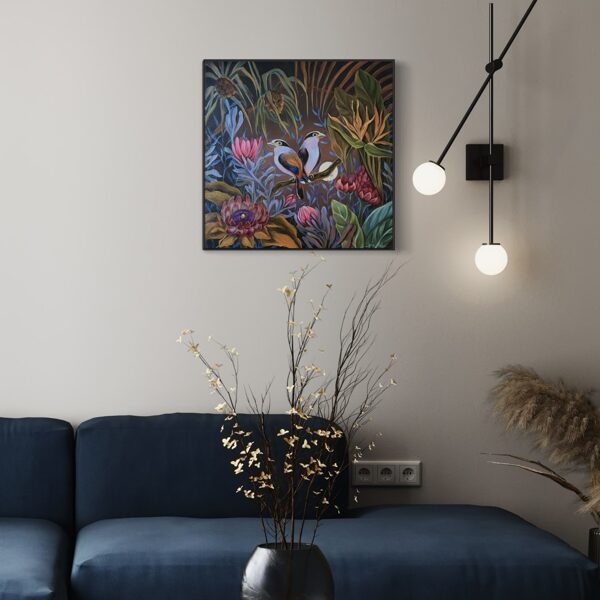 “Two in the silence”. 60x60 cm. Oil on canvas .