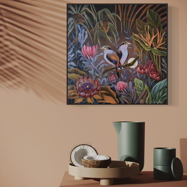 “Two in the silence”. 60x60 cm. Oil on canvas .