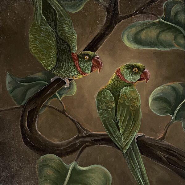 “Two Greens”. 40x50 cm