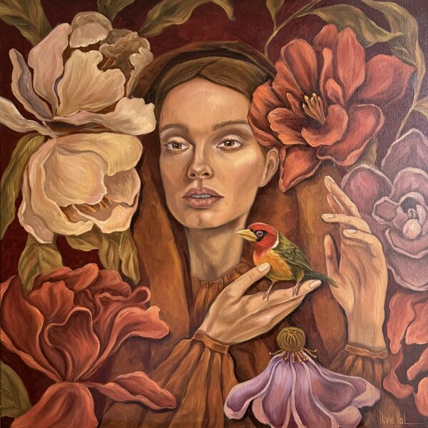 “Cuddled”. 70x70 cm. Oil on canvas.