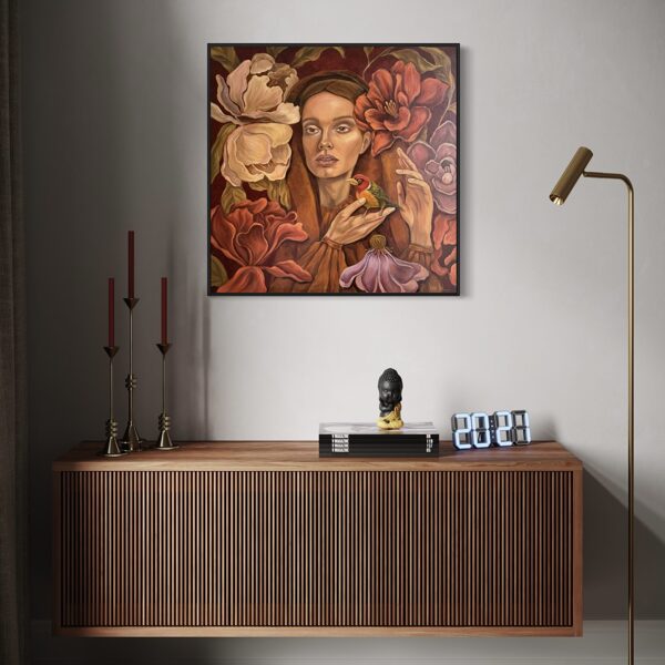 “Cuddled”. 70x70 cm. Oil on canvas.