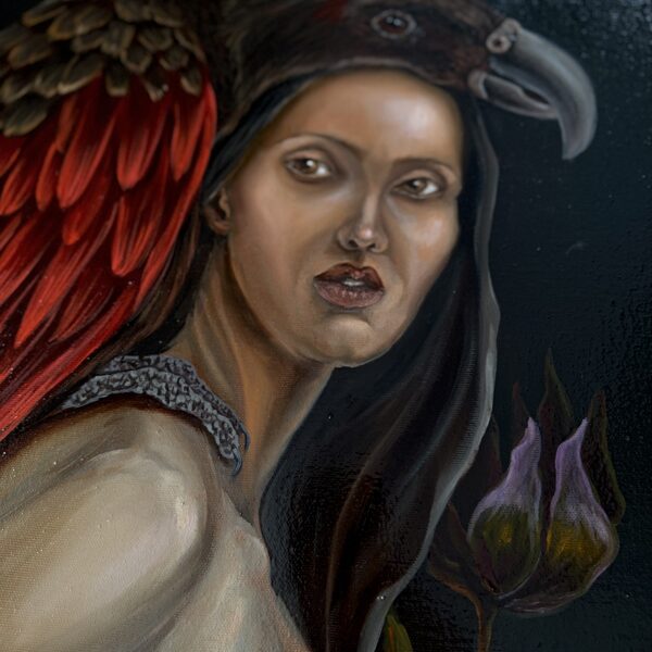 “Dracula parrot “ .70x60 cm. Oil on canvas 🧛