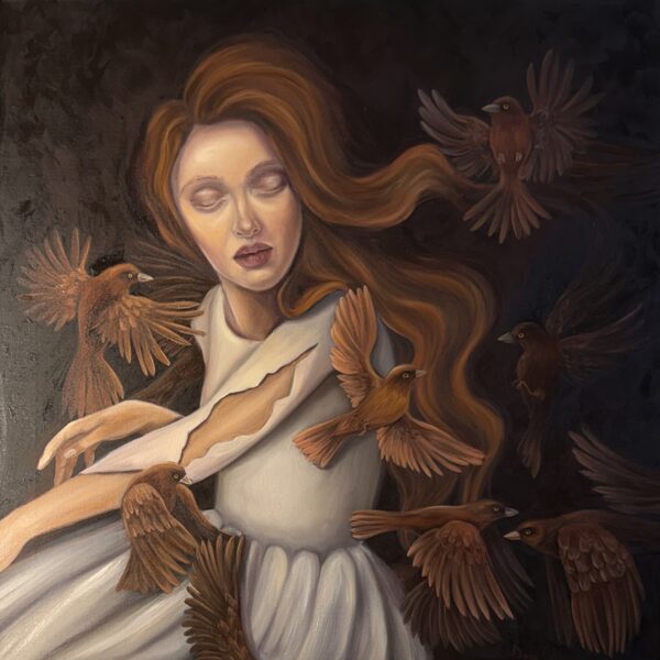 “Caught by the wind”. 70x70” cm