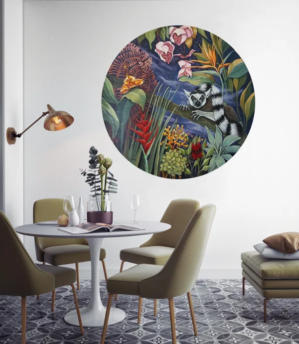 “Lemur”. 80 cm, oil on round canvas