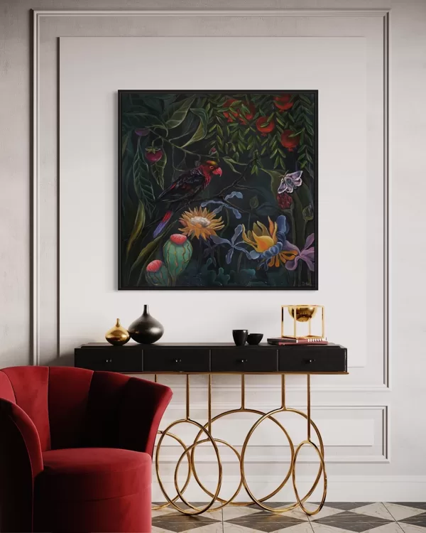 “Midnight adventures”, 80x80 cm, oil, canvas.