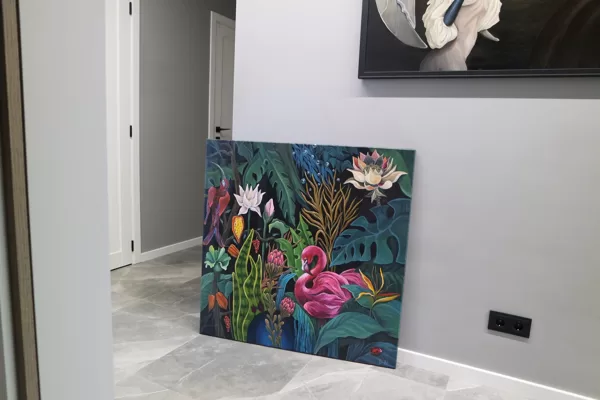 “Loony jungle”, 100x100 cm, acrylic