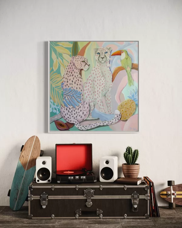 “Lazy cheetah". 80x80 cm. Acrylic on canvas