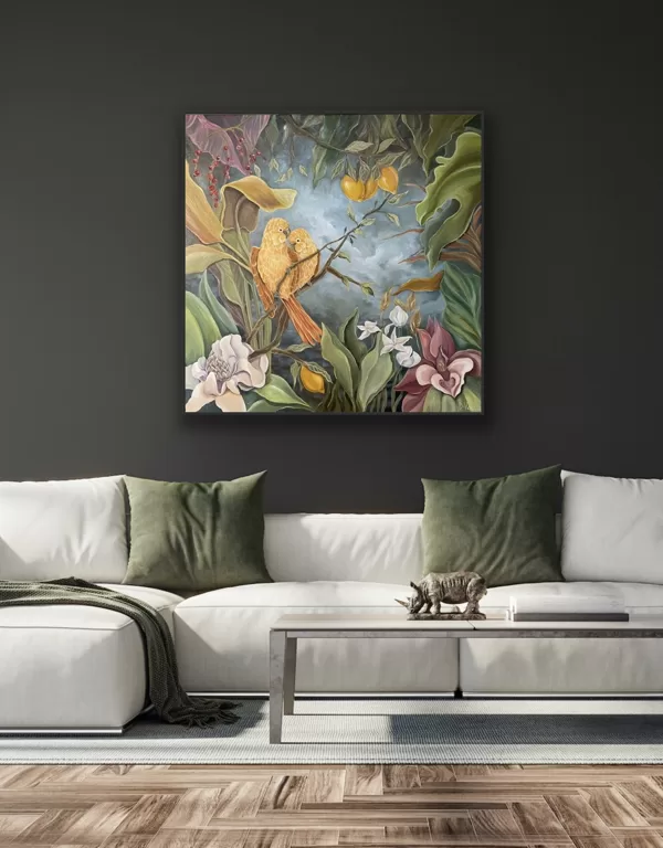 “Yellow heart”. 80x80 cm, aliejus, drobė. 