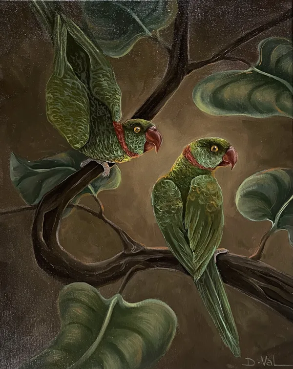 “Two Greens”. 40x50 cm