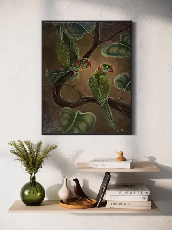 “Two Greens”. 40x50 cm
