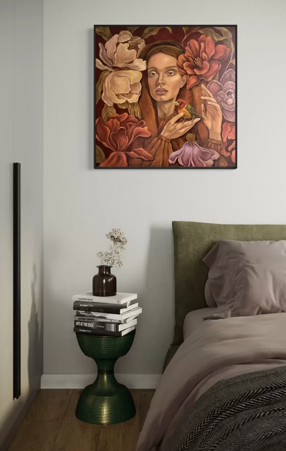 “Cuddled”. 70x70 cm. Oil on canvas.
