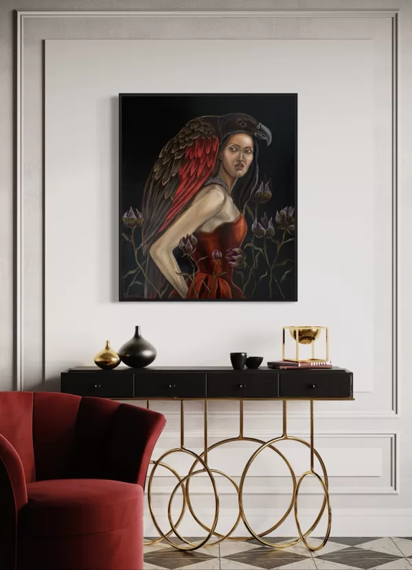 “Dracula parrot “ .70x60 cm. Oil on canvas 🧛